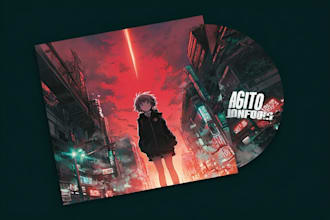 make vector minimalist anime for album cover logo wallpaper