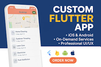 develop a custom flutter mobile app for on demand delivery or service booking