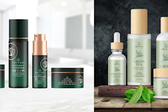 design pouch label, jar label, skincare label and cosmetic label design