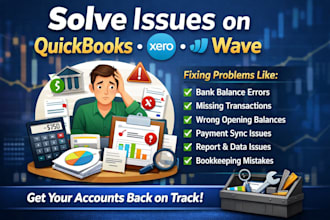 solve issues on quickbooks, xero or wave