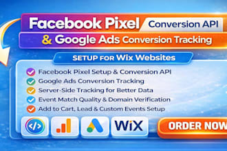 do meta pixel facebook conversion API google ads tracking setup for wix website