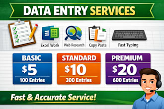 do data entry, copy paste and web research