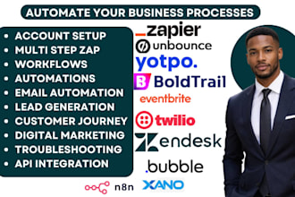do n8n unbounce zapier yotpo boldtrail eventrbite twilio zendesk bubble io xano