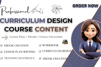 create online course content, lesson plan, ebooks, course curriculum
