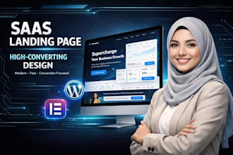 create professional saas landing page design with elementor
