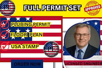 full permit set,floor plan,roof plan,hvac plan,plumbing permit,permit issue