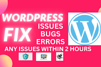 fix wordpress issues and errors, fix wordpress critical bugs