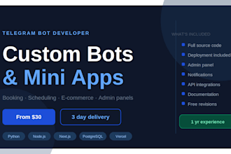 build a custom telegram bot or mini app for your business