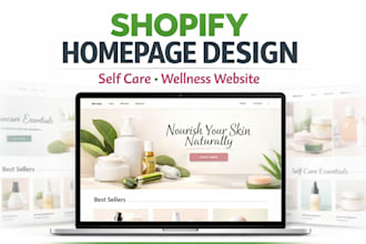 design shopify homepage, homepage design, selfcare homepage, wellness website