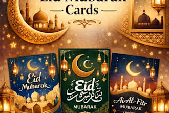 design beautiful and creative eid mubarak cards