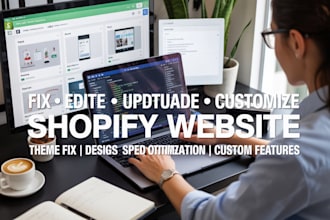 fix, edit, update, and customize shopify website