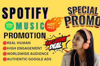 provide organic spotify promotion, playlist pitching, music marketing