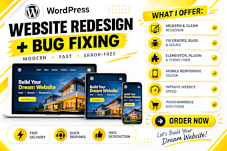 fix wordpress issues bug critical error, elementor pro, divi website expert help
