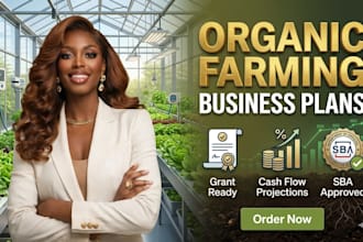 write organic farm greenhouse agricultural farming business plan with cash flow