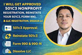 get approved 501c3 non profit registration, reinstate your 501c3, form 990, 990n