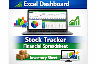 create stock tracker, excel dashboard, financial spreadsheet, inventory sheet