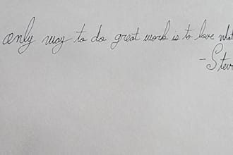 write a beautiful handwritten message in cursive