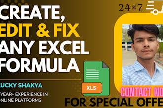 create , fix and edit any excel formula in just 24hour