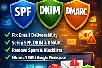 fix m365, google workspace email issues, spf, mx, dkim, dmarc and spam problem