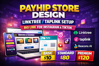 create linktree, beacons ai,  taplink bio link for instagram and tiktok