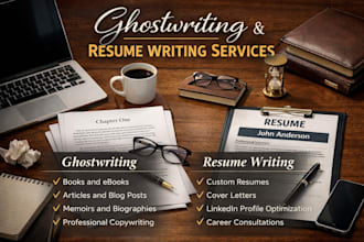 ghostwrite professional bio, personal statement, ats resume and linkedin