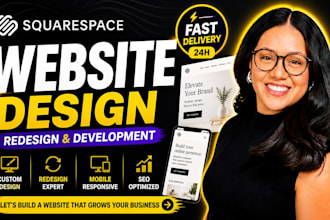 build squarespace website design, redesign squarespace website development, duda