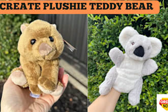 craft custom plushie teddy bear handcrafted plush stuffed animal crochet doll
