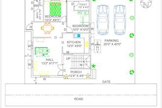 create a professional 2d house floor plan using autocad