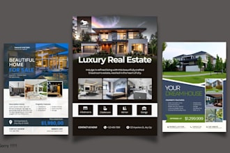 design real estate flyer or posters