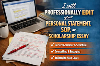 professionally edit your personal statement, sop, or scholarship essay