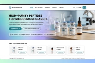 build fda compliant peptide website, cbd research shopify woocommerce website
