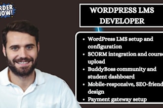 build custom wordpress buddyboss communities, lifterlms, masterstudy, buddypress