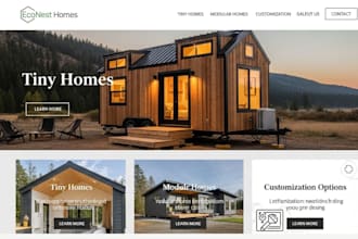 design squarespace website tiny house builder website modular home website