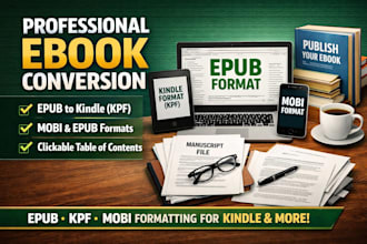 convert your ebook to epub kpf and kindle format professionally