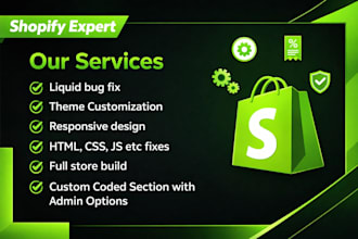 do shopify bug fix, shopify custom coding, fix shopify problem and issues