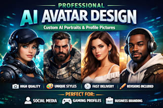 create professional ai avatar portrait, and profile picture