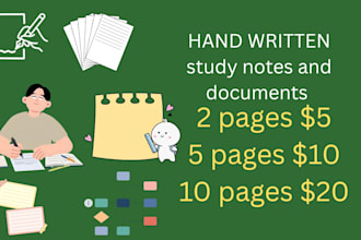 handwrite any study notes and documents