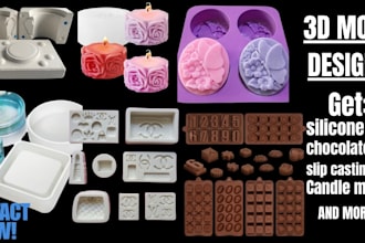 design silicone mold, resin mold, chocolate, candle, soap, slip casting 3d mold