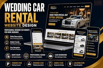 wedding car rental website, limo rental website, luxury car rental website