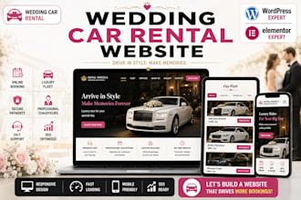 wedding car rental website, limo rental website, luxury car rental website