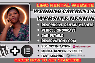 wedding car rental website, limo rental website, luxury car rental website