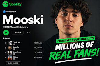 do spotify music promotion to spotify listeners USA,uk,worldwide music promotion