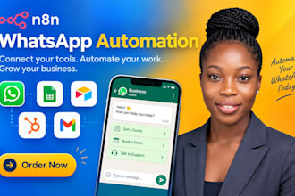 build n8n whatsapp automation, chatbot and API workflows
