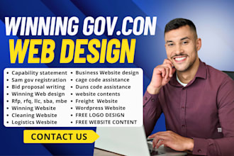 design or redesign winning wordpress or wix government contract business website