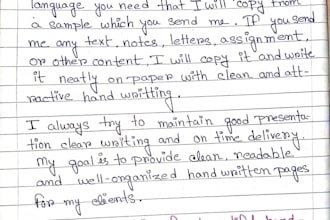 write neat handwritten notes and translate
