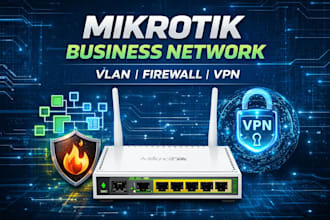 configure mikrotik router for business network with vlans, firewall and VPN