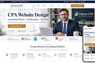 design CPA website accounting website bookkeeping tax finance wordpress website