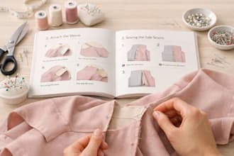 create detailed step by step sewing instruction for garments and clothing design