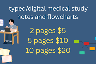 create medical study notes and educational flowcharts
