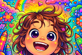 design cute coloring book pages for kids